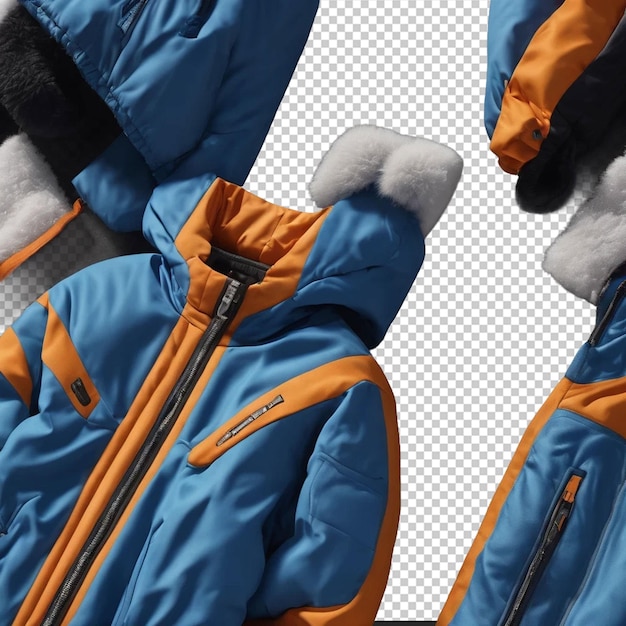 PSD winter jackets and shoes with 3d illustration
