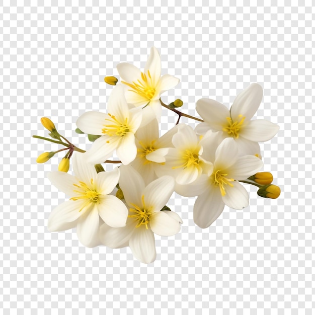 PSD winter jasmine flower isolated on transparent background