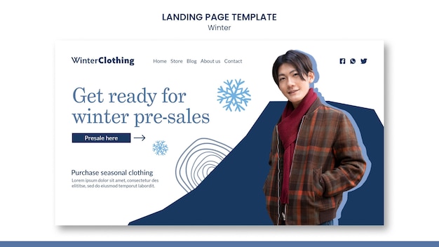 PSD winter landing page design template