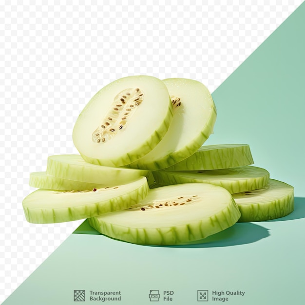PSD winter melon slices on dark surface