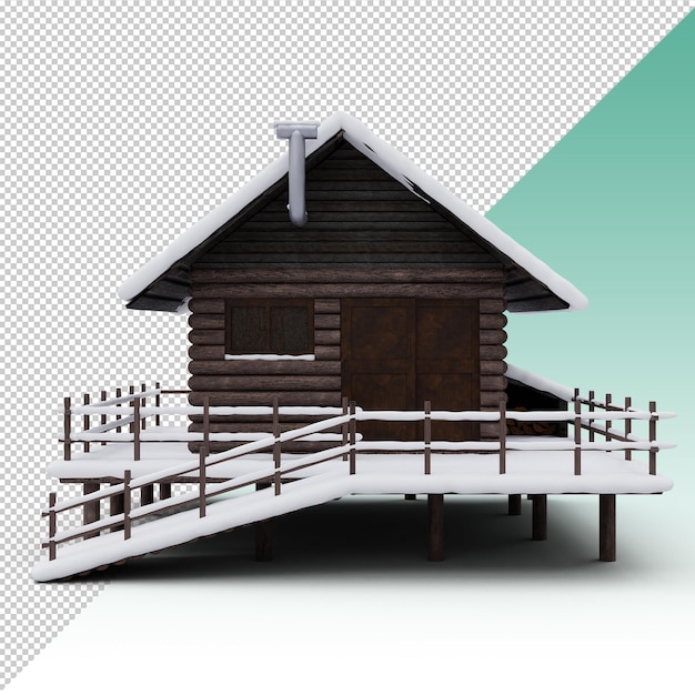 冬の山の小屋
