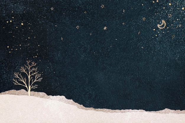 Winter night background festive holiday design psd