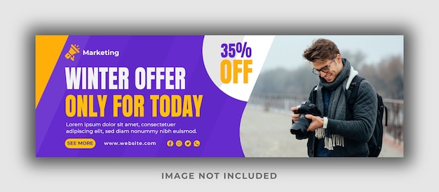 PSD winter offer collection facebook cover template