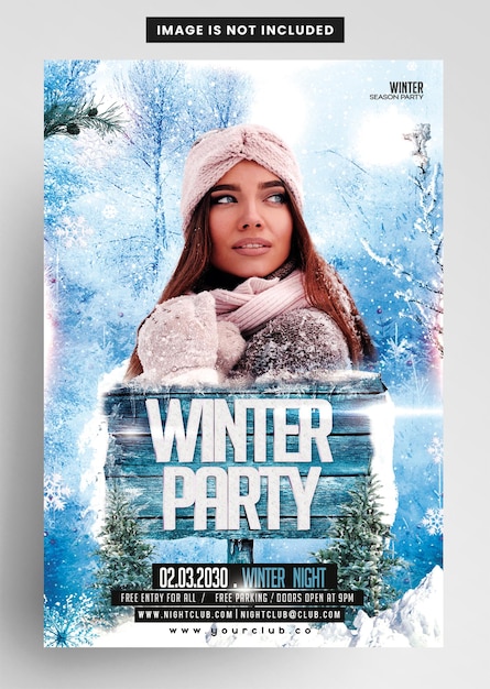 PSD winter party flyer design
