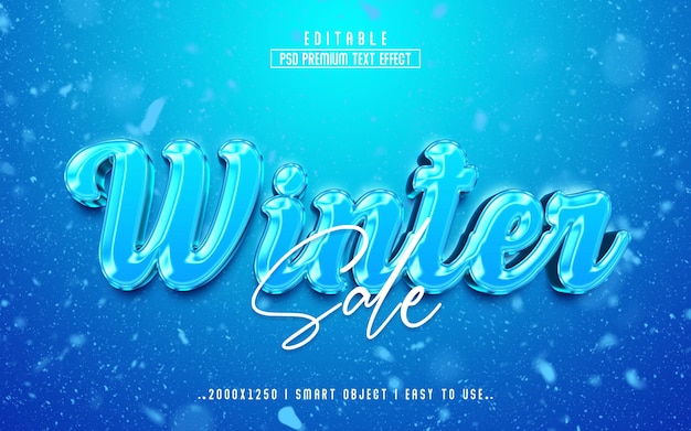 Winter sale 3d Editable Text Effect PSD With  Premium Background