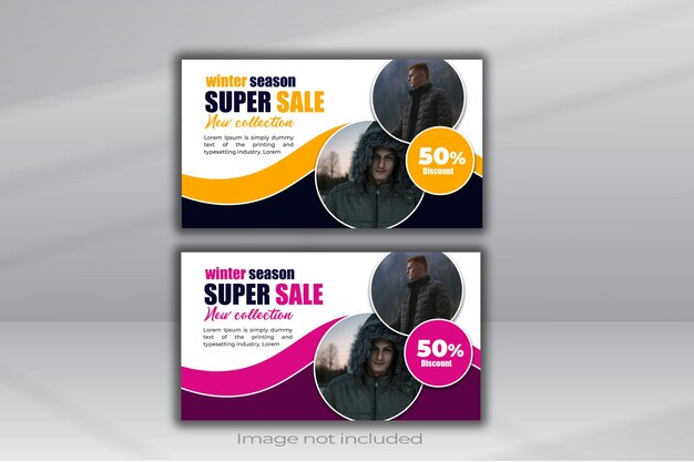 Winter sale background special offer banner design