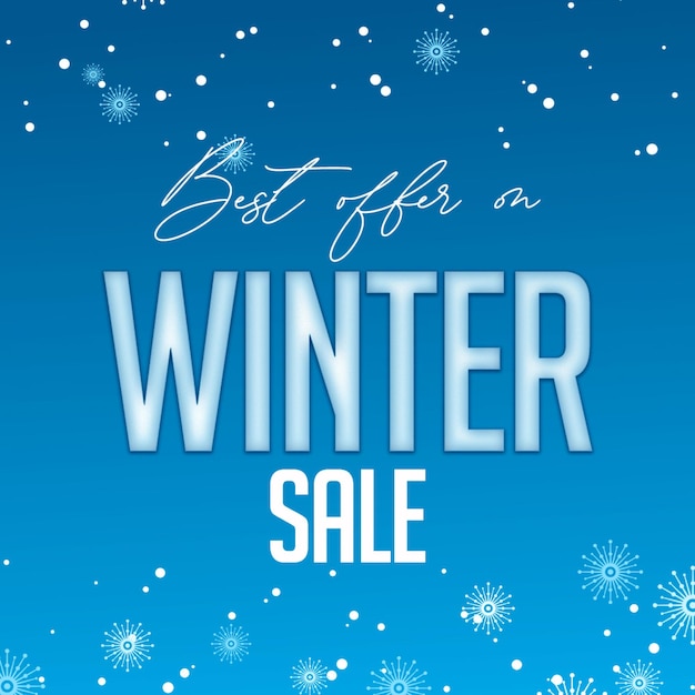 Winter sale banner illustration