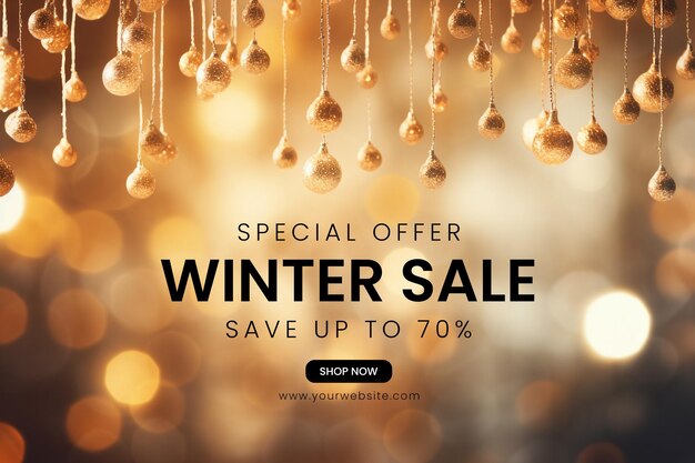 PSD winter sale banner promo with special discount