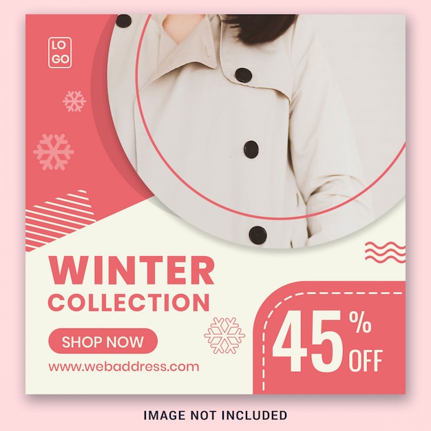 Winter sale banner template