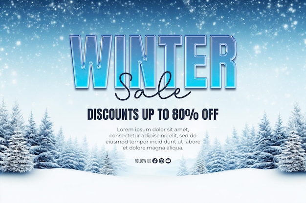 PSD winter sale banner template