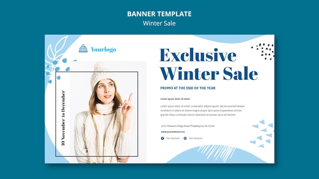 PSD winter sale collection banner template