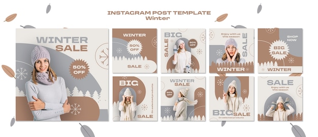 PSD winter sale template design