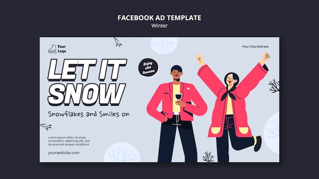 PSD 冬の季節のfacebookテンプレート