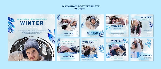 winter season instagram posts template