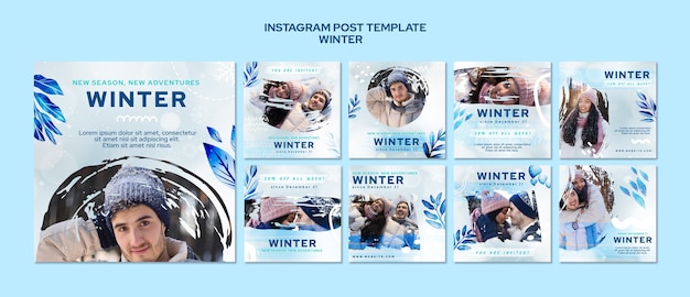 PSD winter season instagram posts template