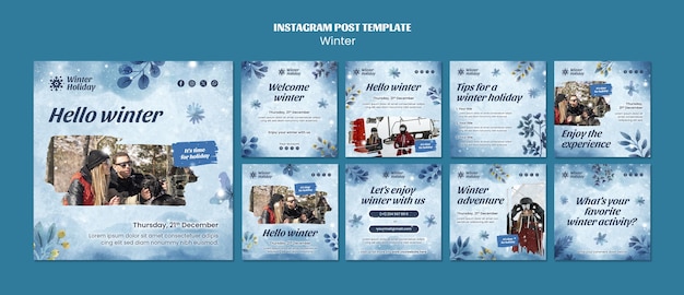 PSD winter season  instagram posts