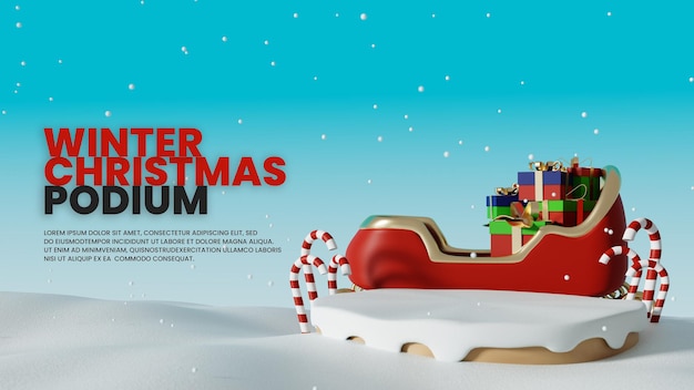 PSD winter sneeuw kerst podium product display