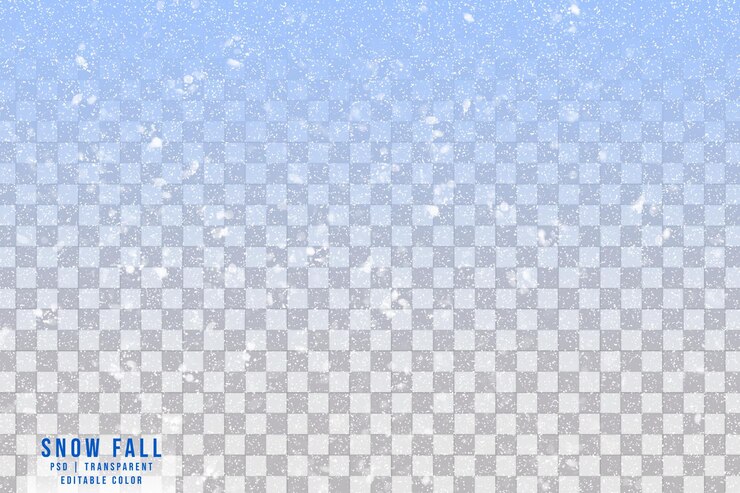 PSD winter snow falling effect isolated on transparent background