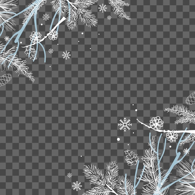 winter snowflakes png border transparent background