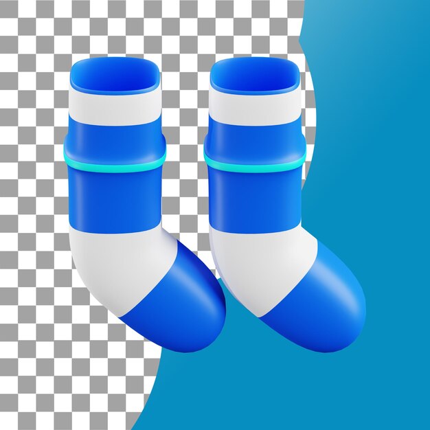 PSD winter sock 3d illustration