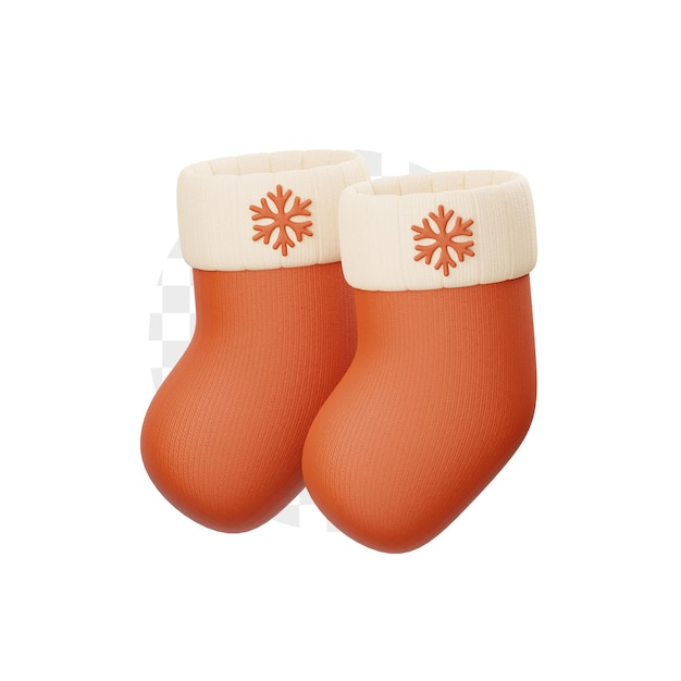 PSD winter socks 3d illustration