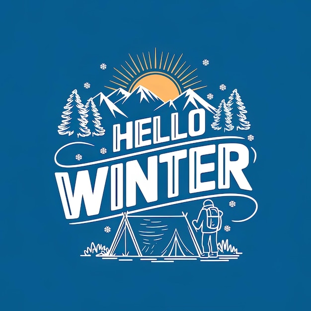winter special psd design with mountain and campfire theme background