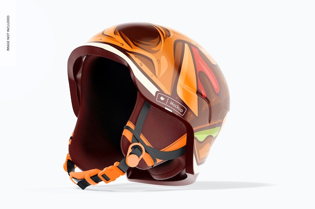 PSD winter sports helmet mockup, side view