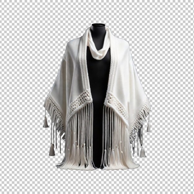 PSD winter tassel shawl cardigan izolowany premium psd