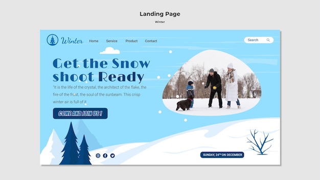 winter template design of landing page