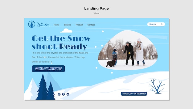 Winter template design of landing page