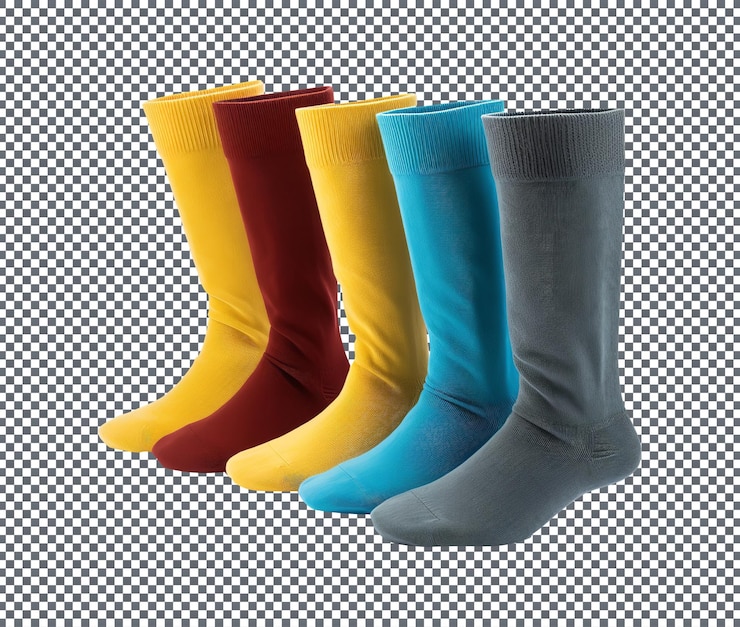PSD winter thermal fleece socks isolated on a transparent background