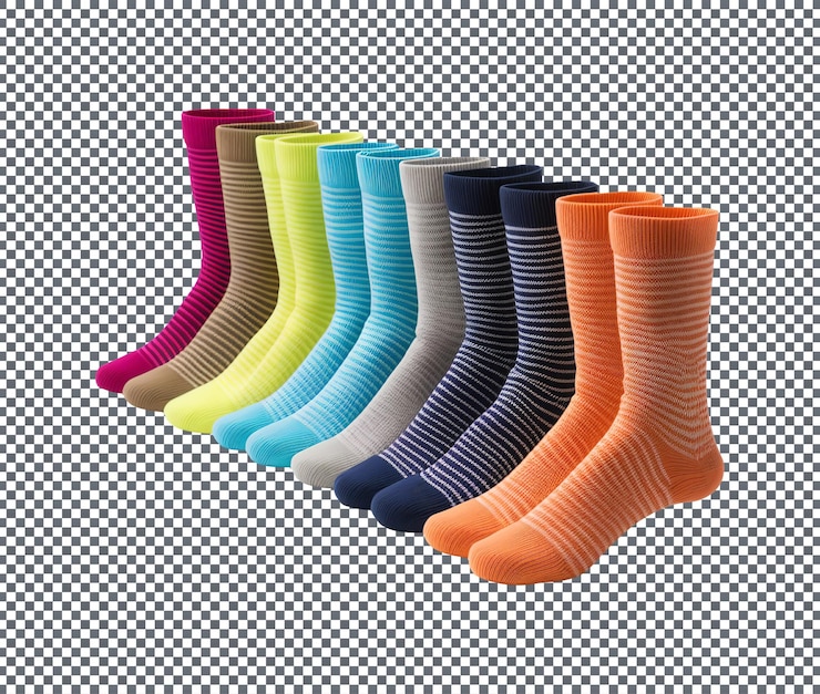 PSD winter thermal socks isolated on a transparent background