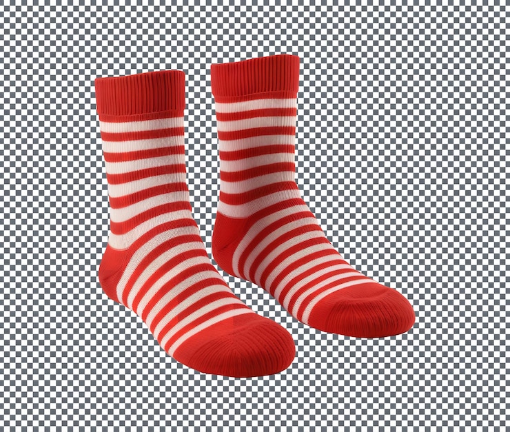 PSD winter thermal socks isolated on a transparent background