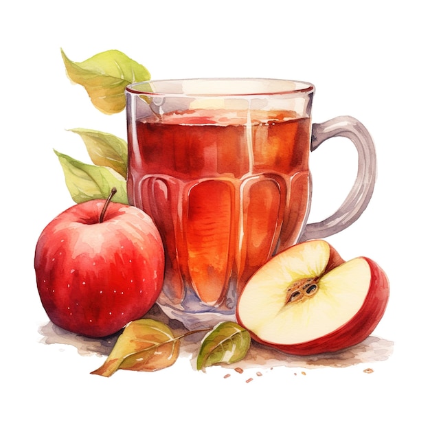 PSD winter wassail beverages illustration watercolor style ai generated