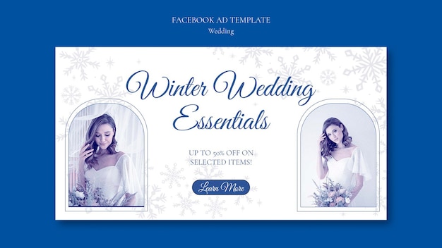 Winter wedding celebration facebook template