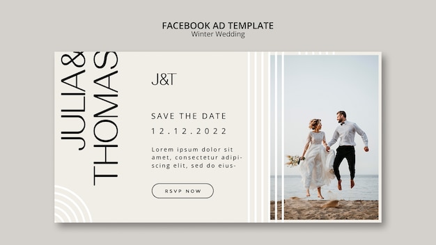冬の結婚式のfacebookテンプレート