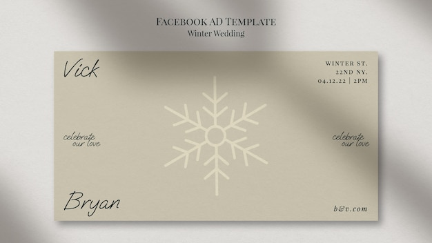 winter wedding facebook template