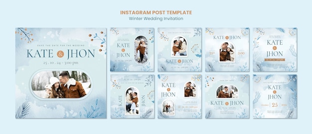 Winter wedding instagram posts