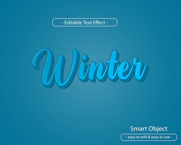 PSD winter white 3d text effect mockup