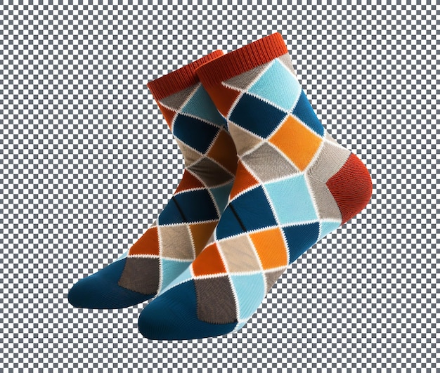 PSD winter woolblend polka dot overtheknee socks isolated on transparent background