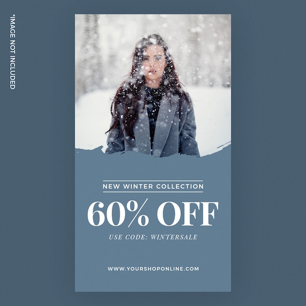 PSD wintermode instagram verhaaladvertenties