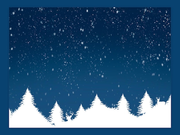 PSD winternacht bos illustratie met magische sfeer