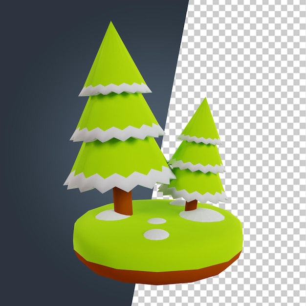 Winterseizoen 3d render clipart