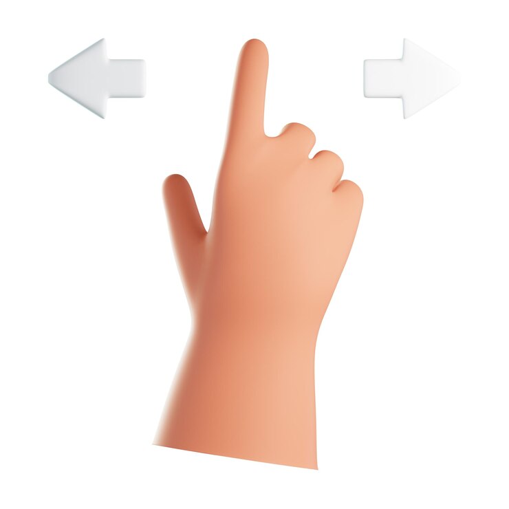 PSD wipe right left hand gesture arm finger