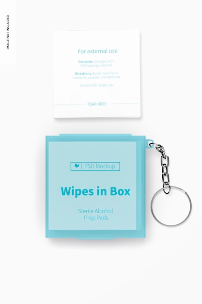 Wipes in box mockup, top view