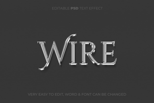 Wire 3d text effect