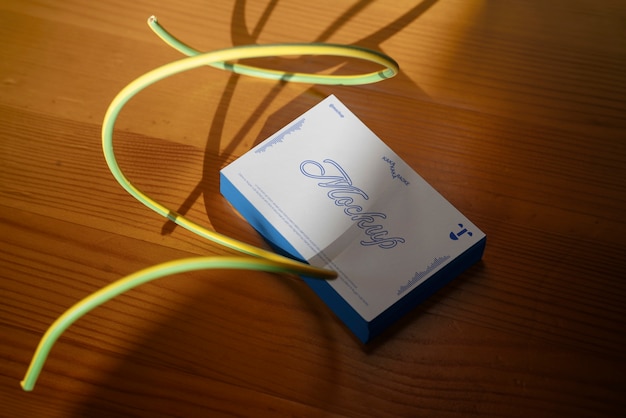 PSD wire cable business card mockup