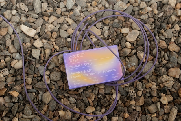PSD Модель визитной карточки с проводным кабелем