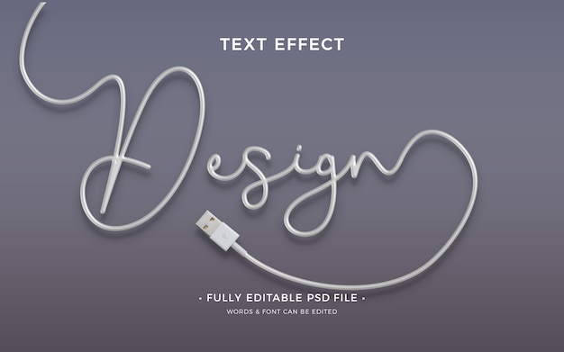 PSD wire text effect