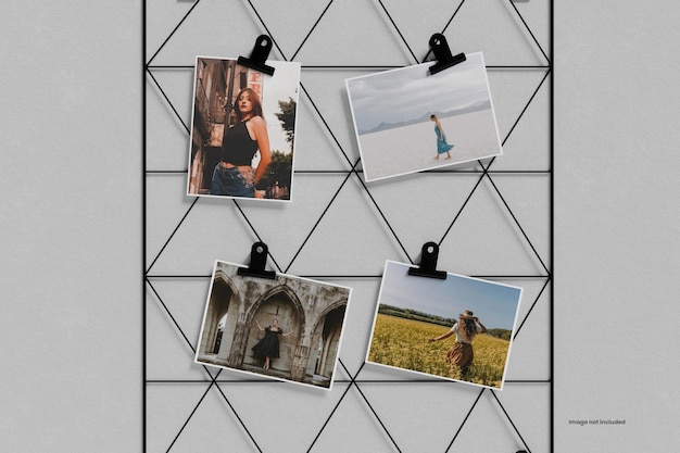 Wired frame for photos mockup